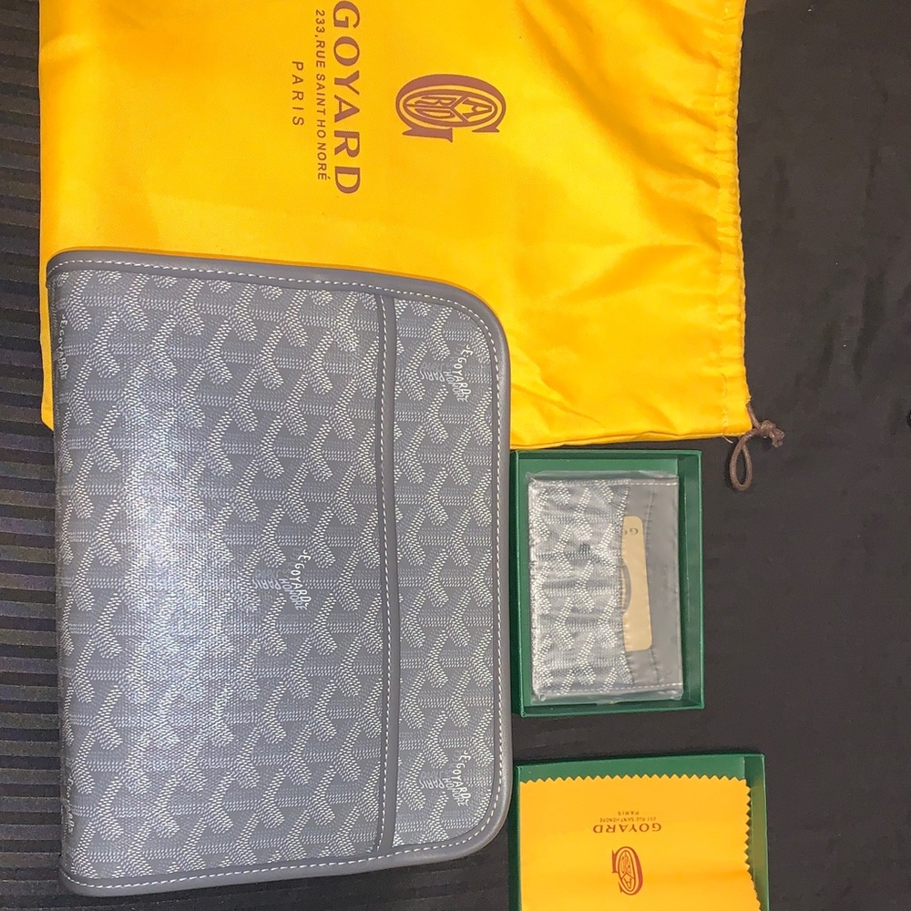 Goyard Gray Monogram Clutch & Wallet Bundle